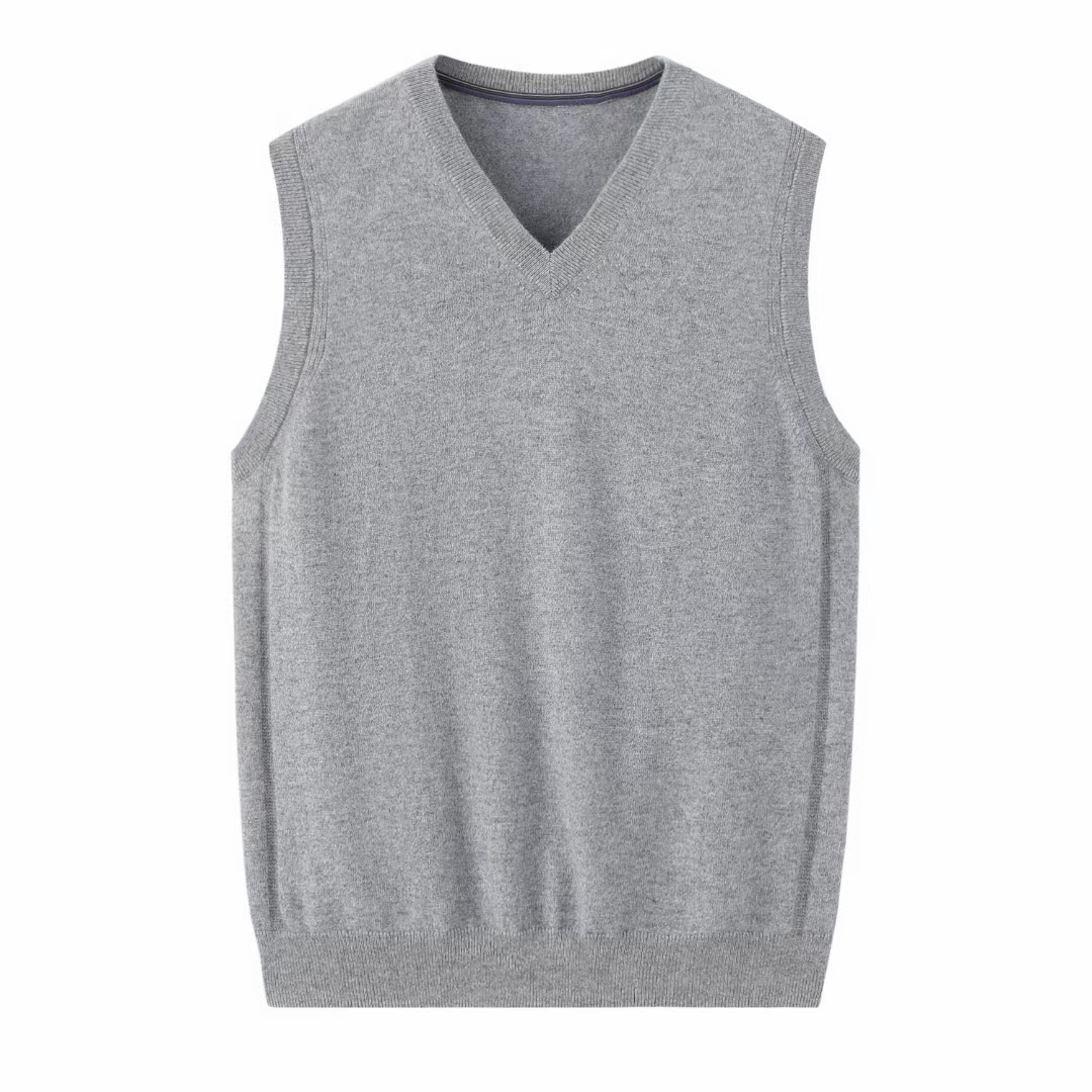 男士V领针织马甲简约舒适多色可选休闲