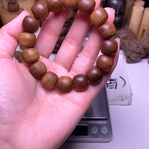 檀香木手串/手链檀香黑肉13/14横纹虎皮沉