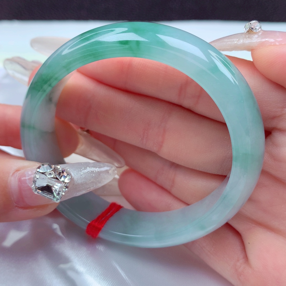 翡翠手镯未镶嵌天然缅甸翡翠A货手镯 贵妃 42号