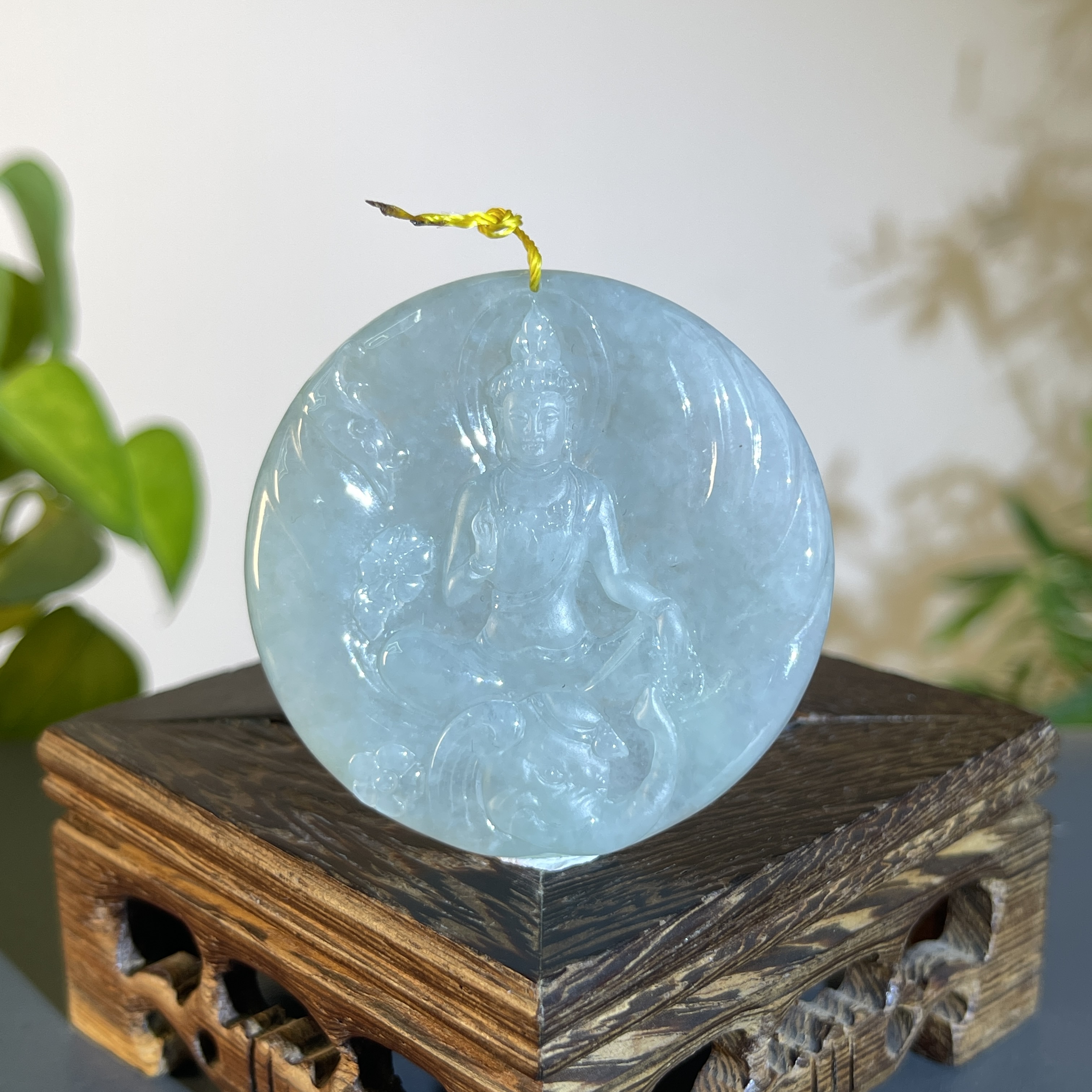 JXW04-135  天然缅甸A货翡翠 普贤