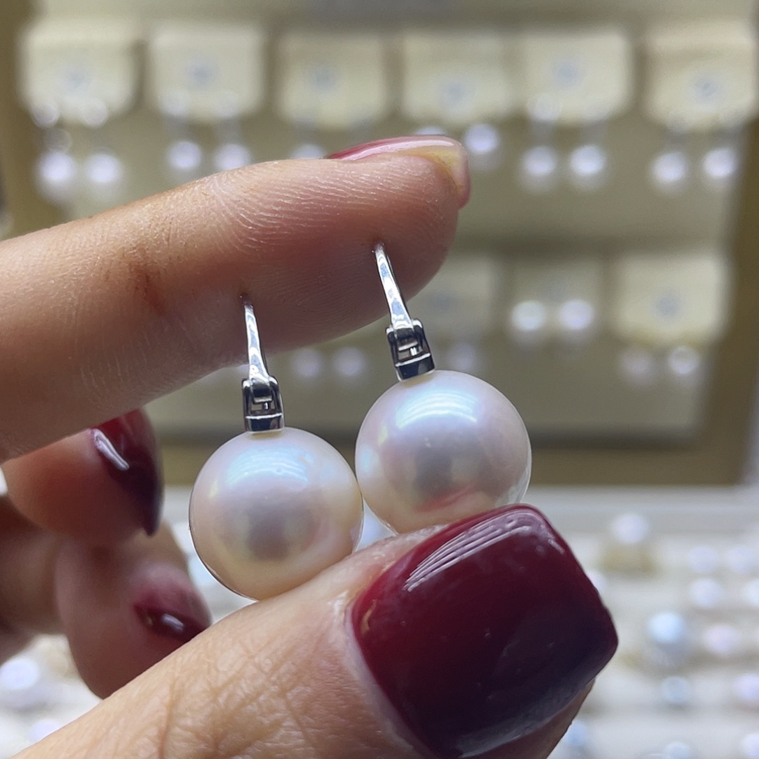 淡水珍珠耳饰银S925镶嵌