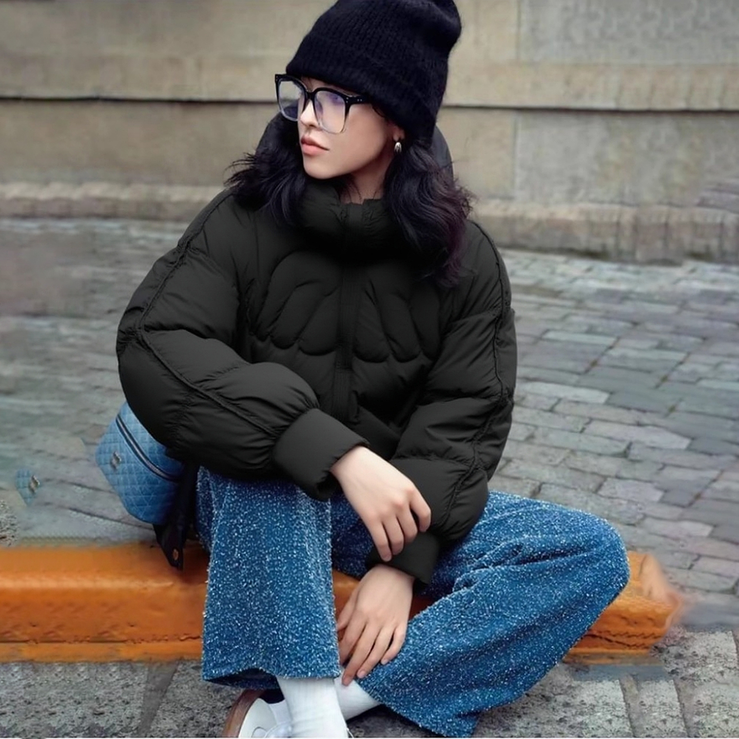 48636【依系列】立领抽绳保暖羽绒服7J891799X