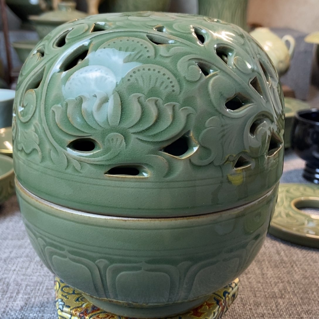 耀州窑天青釉香炉