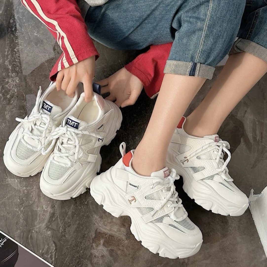 港风高品质大网孔老爹鞋女2025新款爆款百搭透气休闲跑步鞋子3728