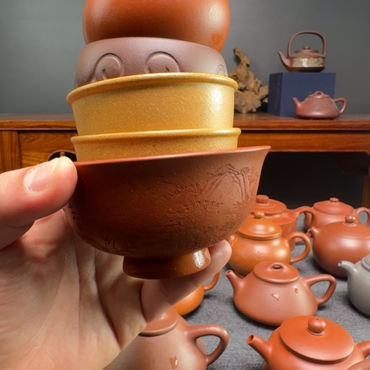 ￡***彡紫砂茶壶主人杯5个