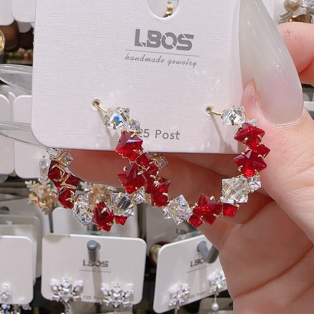 锆石铜合金925银耳环