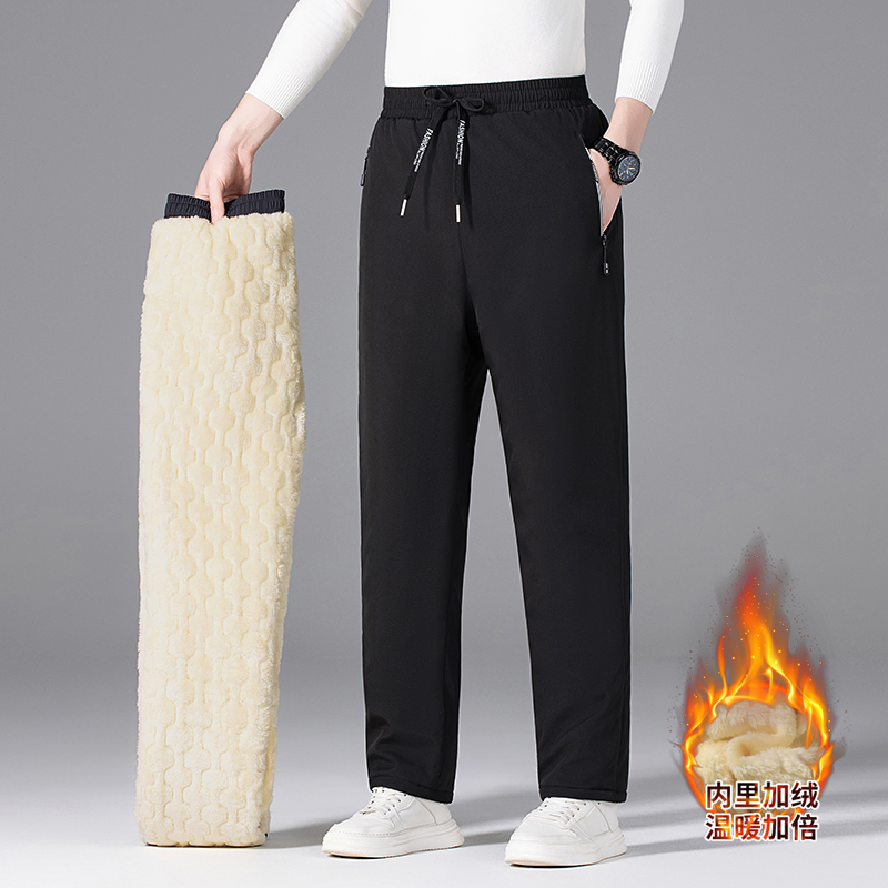 （工艺升级）加绒加厚加棉冬季休闲棉裤男女同款宽松防风防水保暖