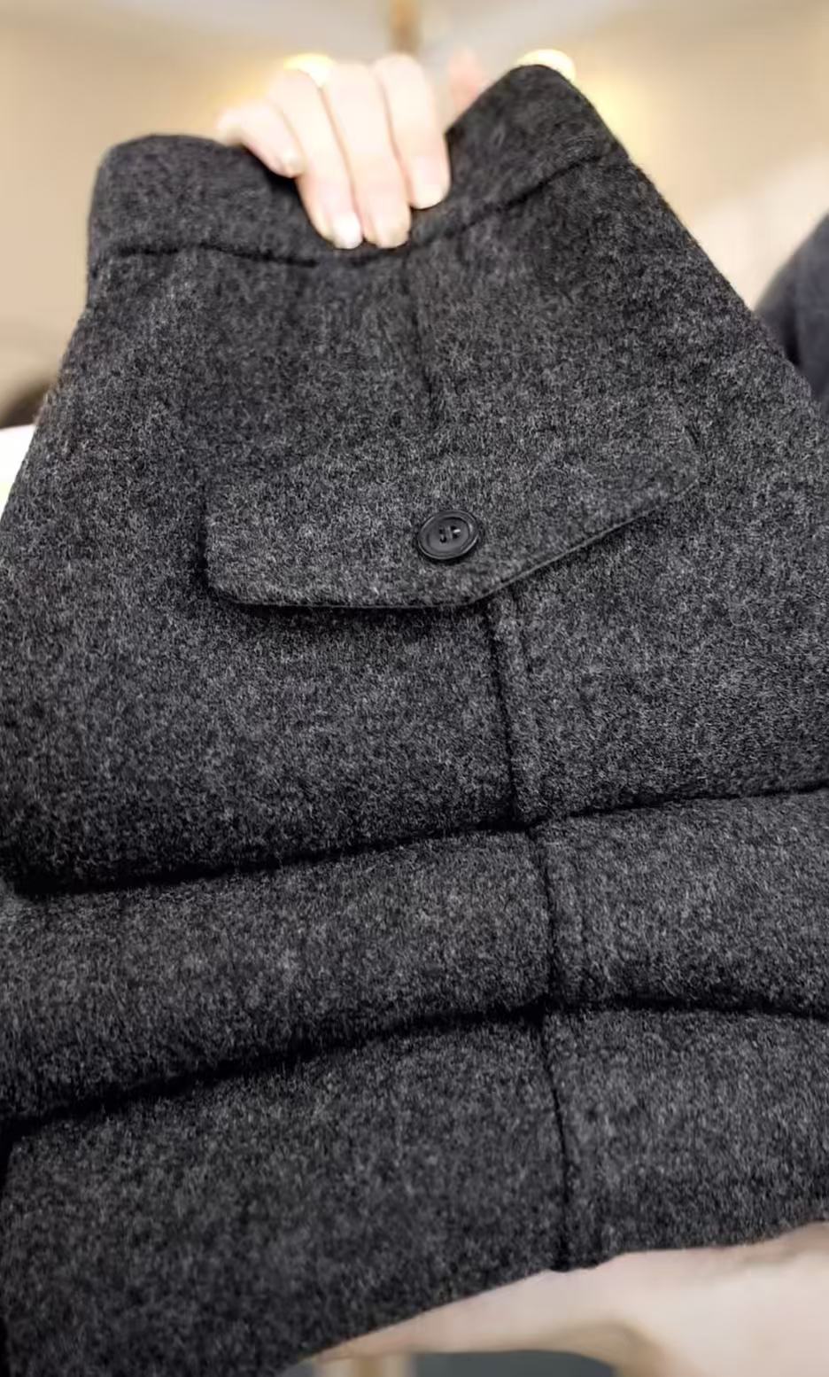 【澳毛】绵羊毛加绒弯刀直筒裤2025冬新款九分加厚保暖显瘦休闲女裤