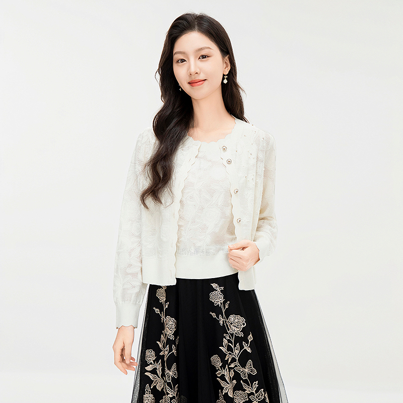 【绵羊毛】Koradior珂莱蒂尔商场同款2025秋气质两件套针织衫上衣