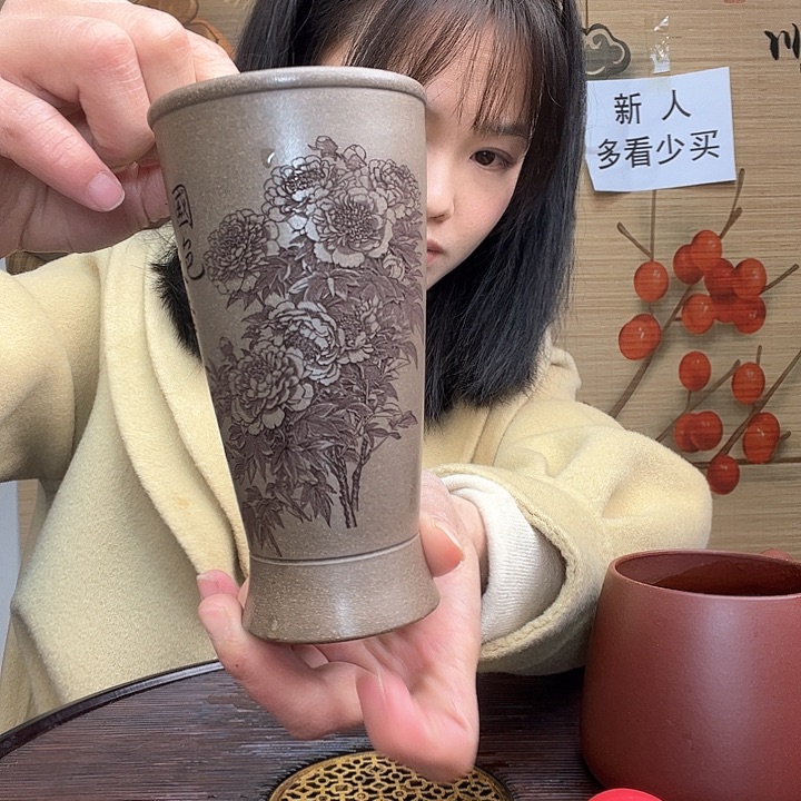 紫砂茶杯原矿紫砂杯