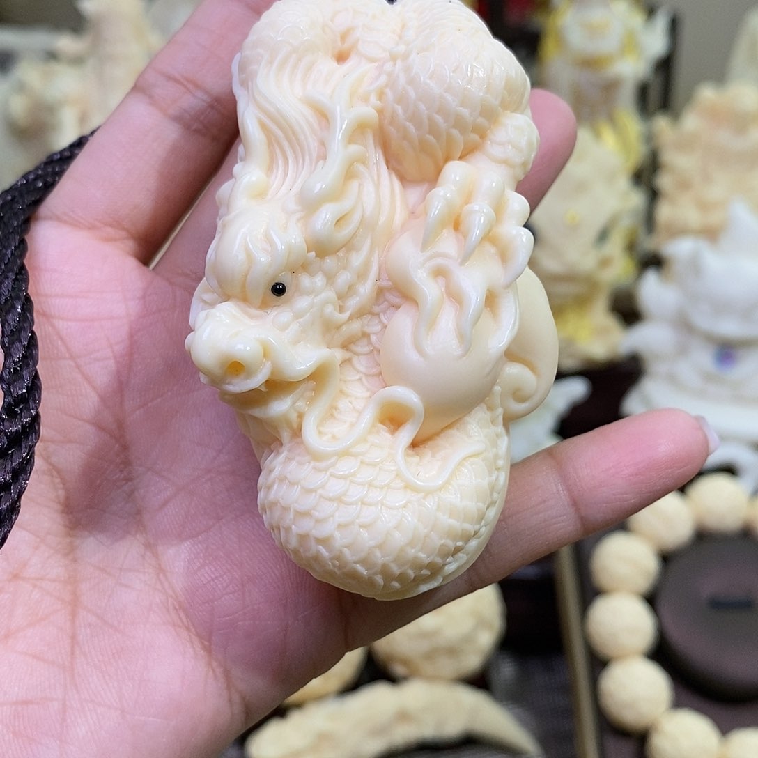 菩提根/象牙果吊坠象牙果盘龙戏珠