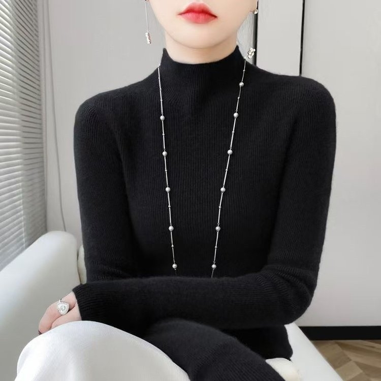 【主播同款内搭】360克2025秋冬新款针织半高领打底显瘦套头