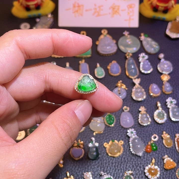 翡翠银S925镶嵌颈饰天然翡翠