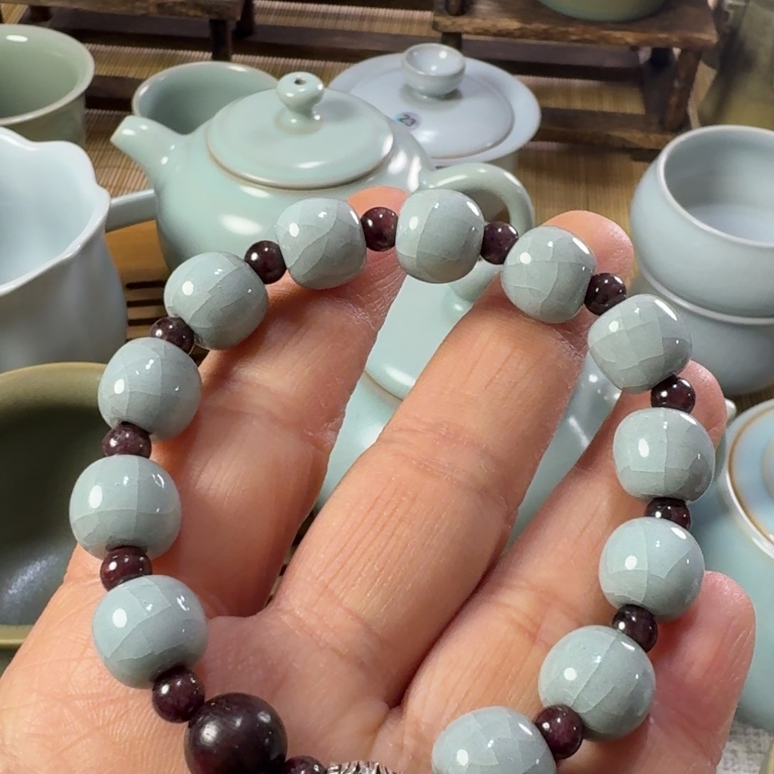 汝州原矿汝瓷手串发发发