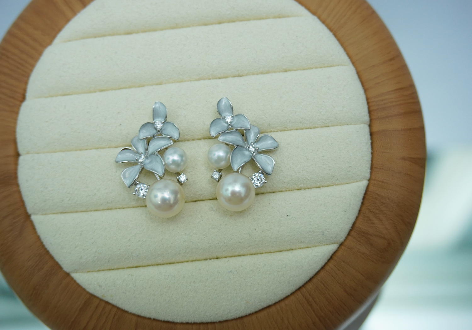 925银耳饰 925银配件+大小珠时尚百搭款耳饰