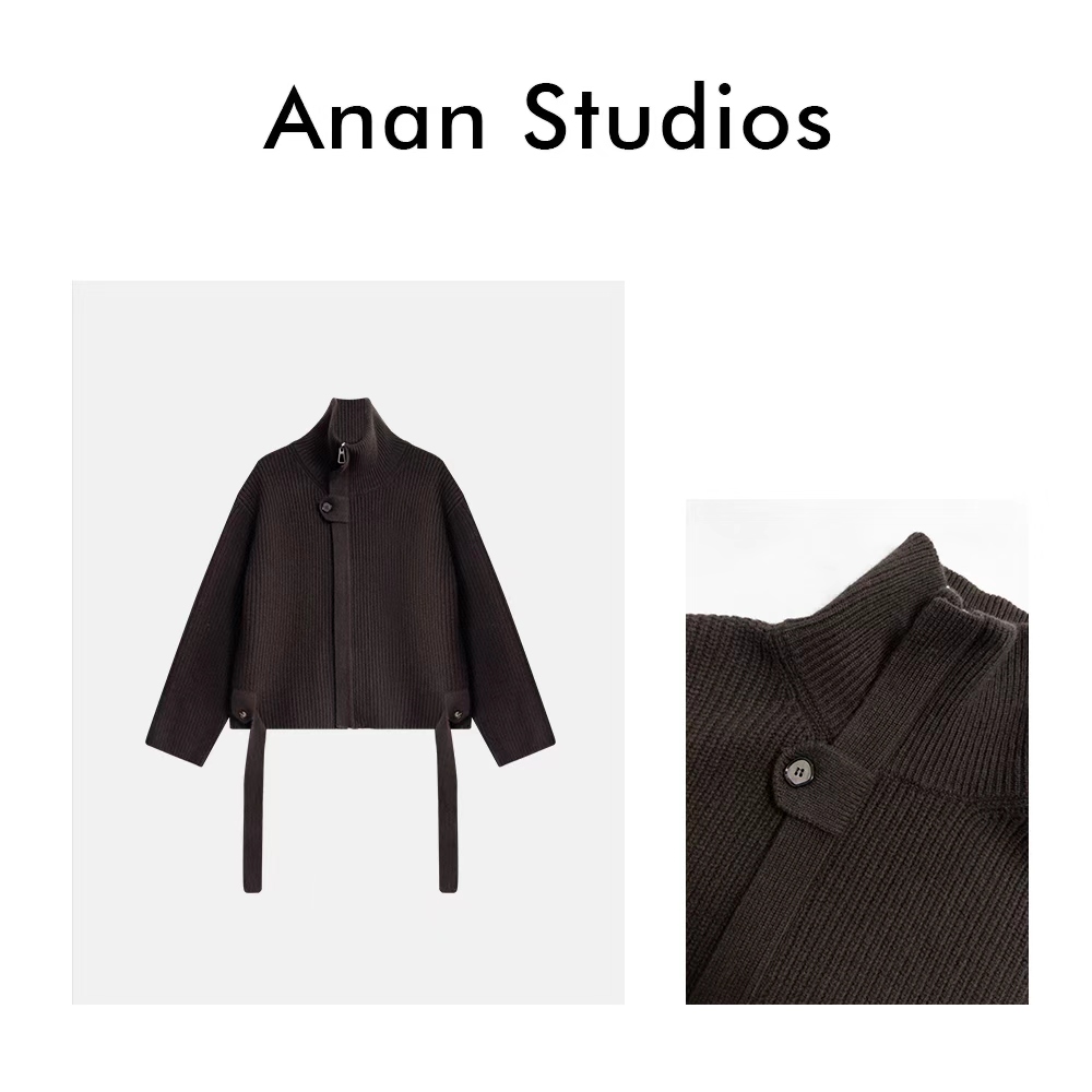 Anan Studios【慵懒卢塞恩 】拉链开衫羊毛收腰宽松百搭外套 156