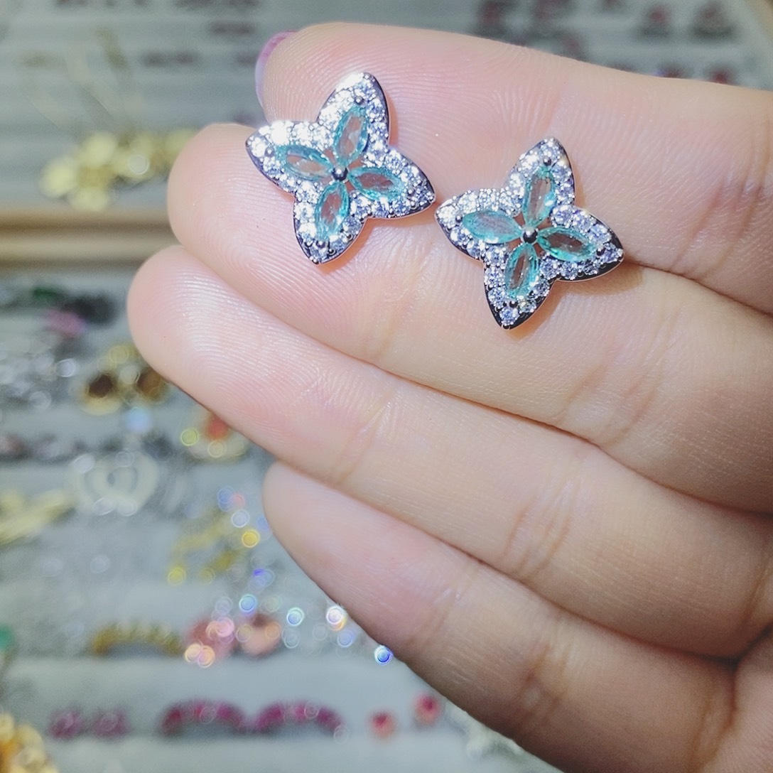 【闪购商品】托帕石耳饰银S925镶嵌