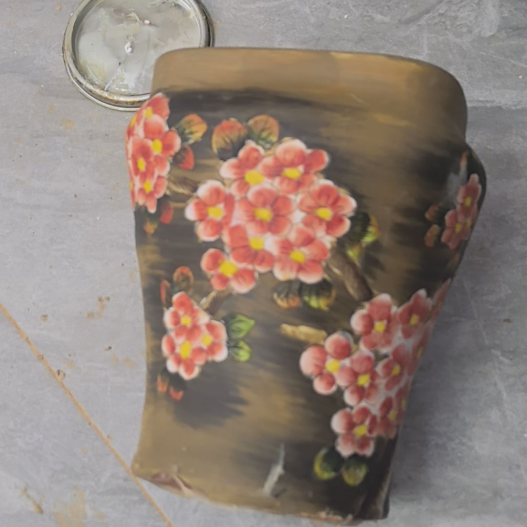 红泥花盆瑕疵处理