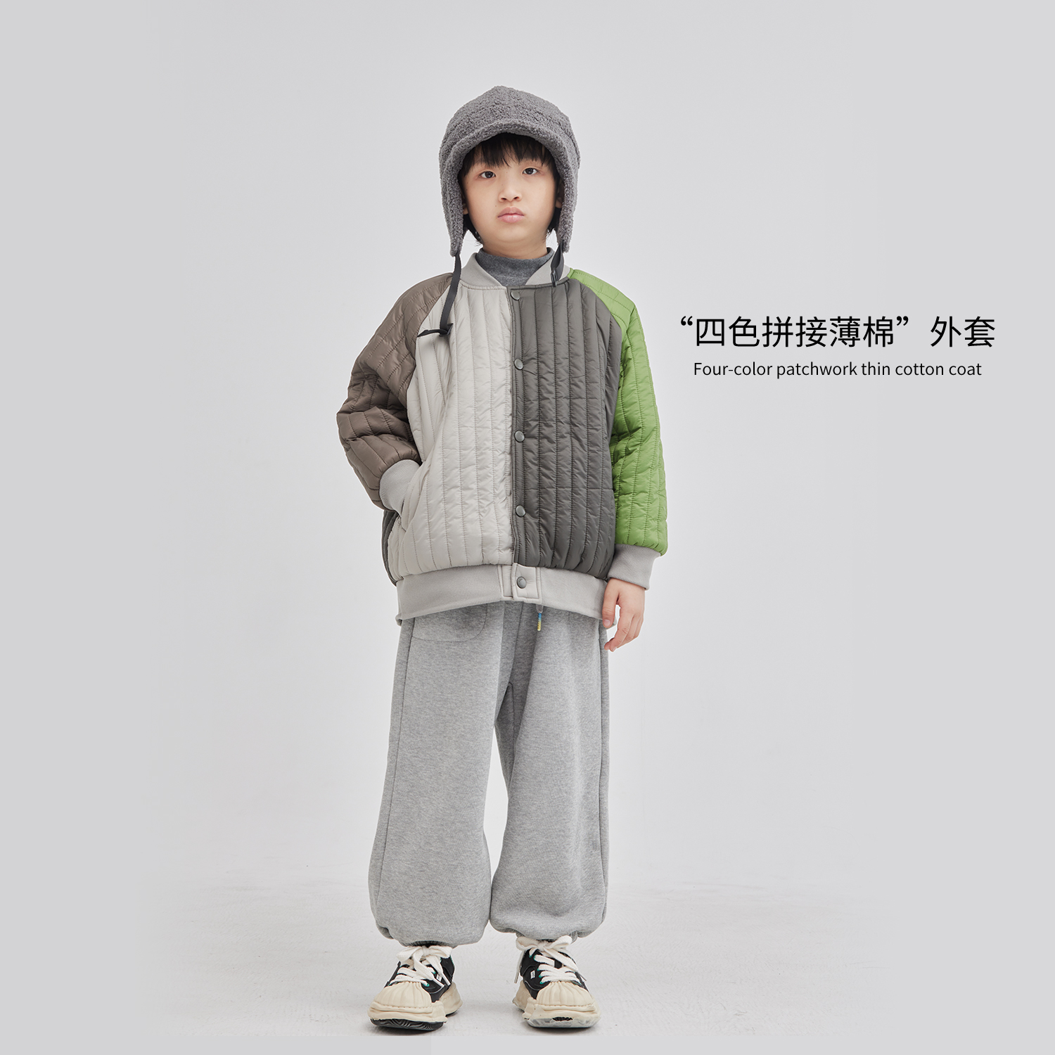 MT原创童装日系男童四色拼接棉服秋冬装儿童棒球服夹克外套痞帅潮