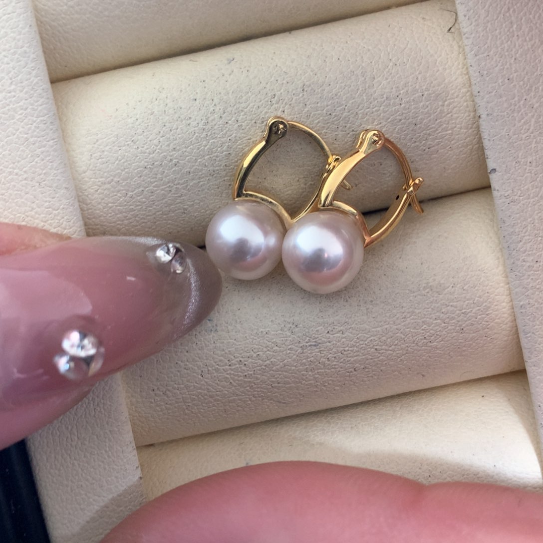 海水珍珠耳饰18K金镶嵌