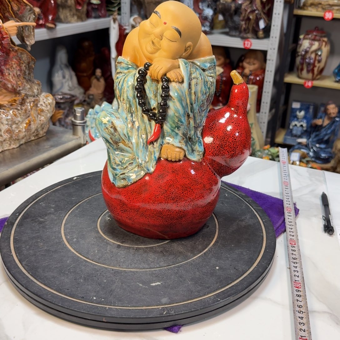 回***潜石湾窑陶瓷摆件如意