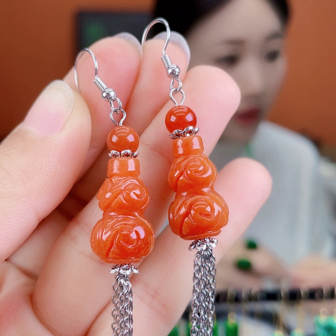 翡翠未镶嵌耳饰饰品