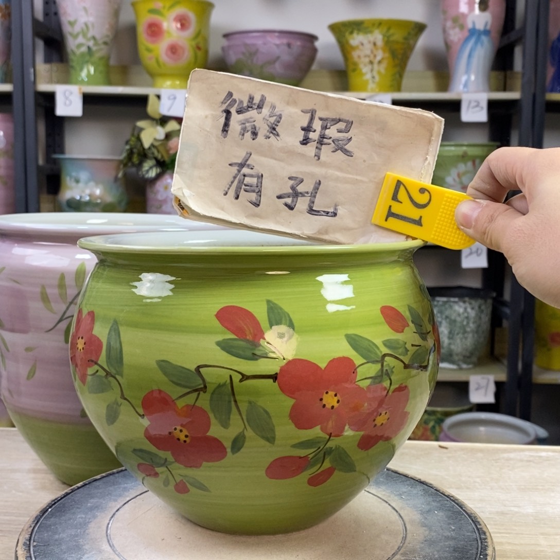 景德镇手工手绘陶瓷花盆
