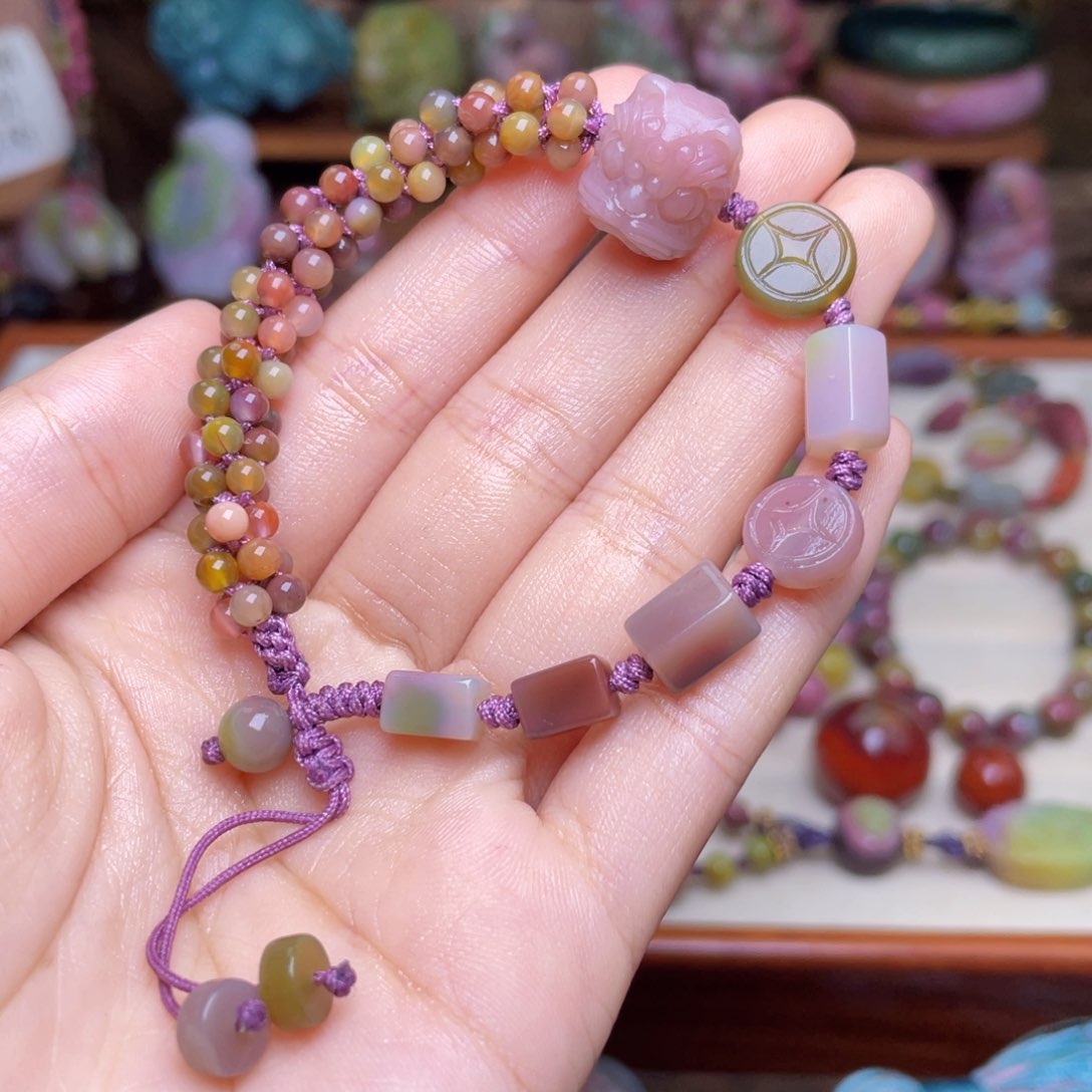 玛瑙/玉髓珠宝半成品未镶嵌盐源玛瑙小配件手绳