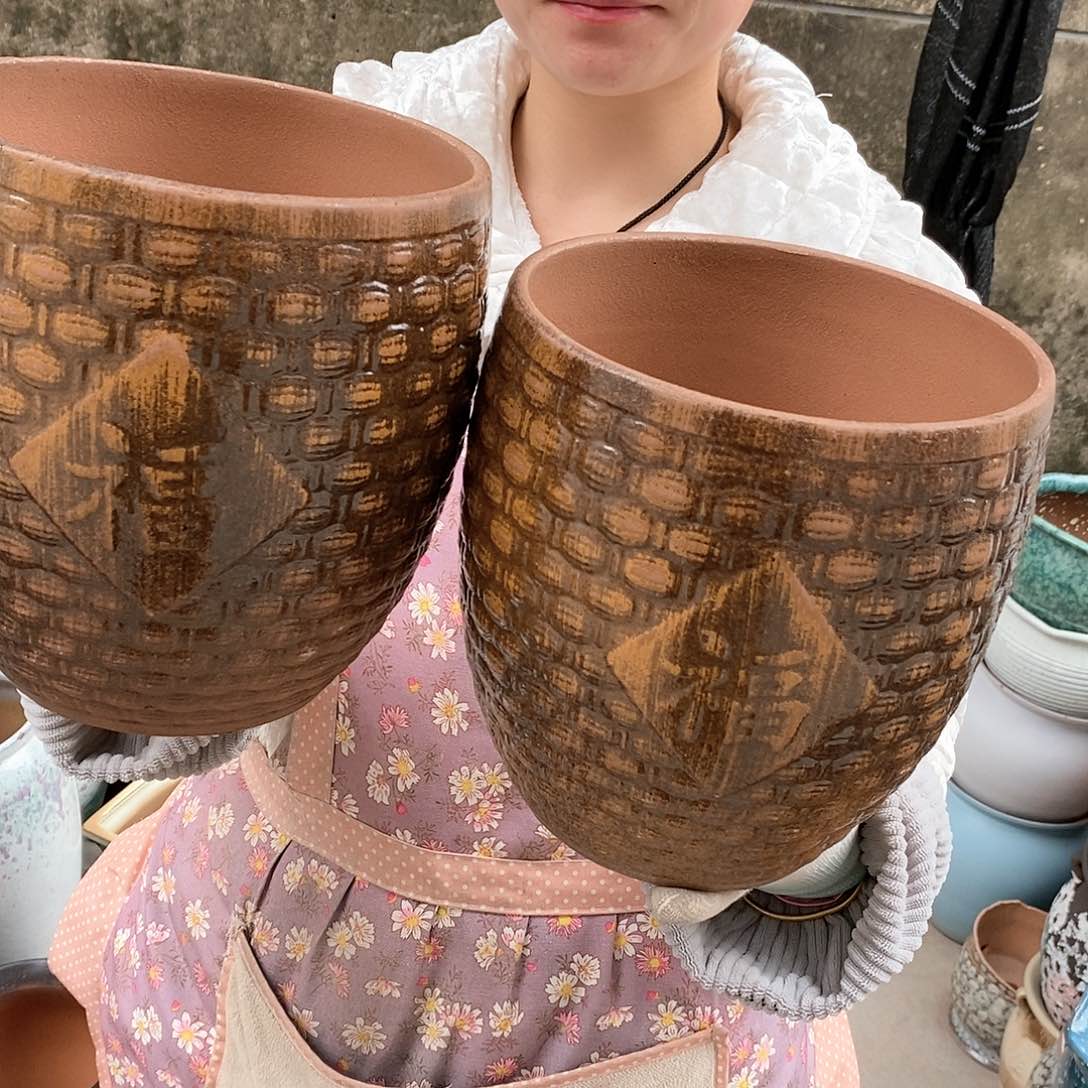 紫砂花盆正品口18高20