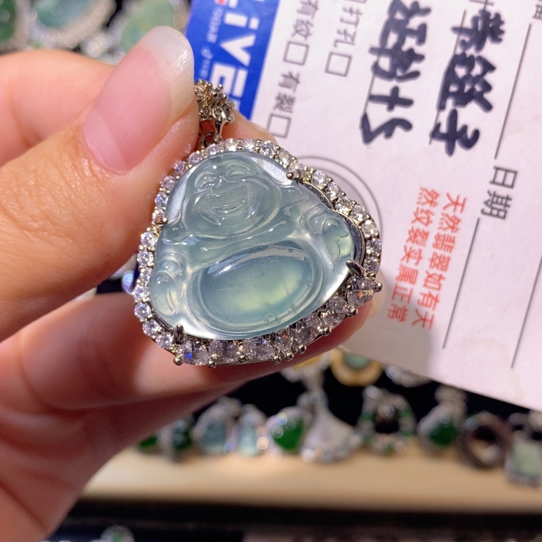 翡翠未镶嵌颈饰天然