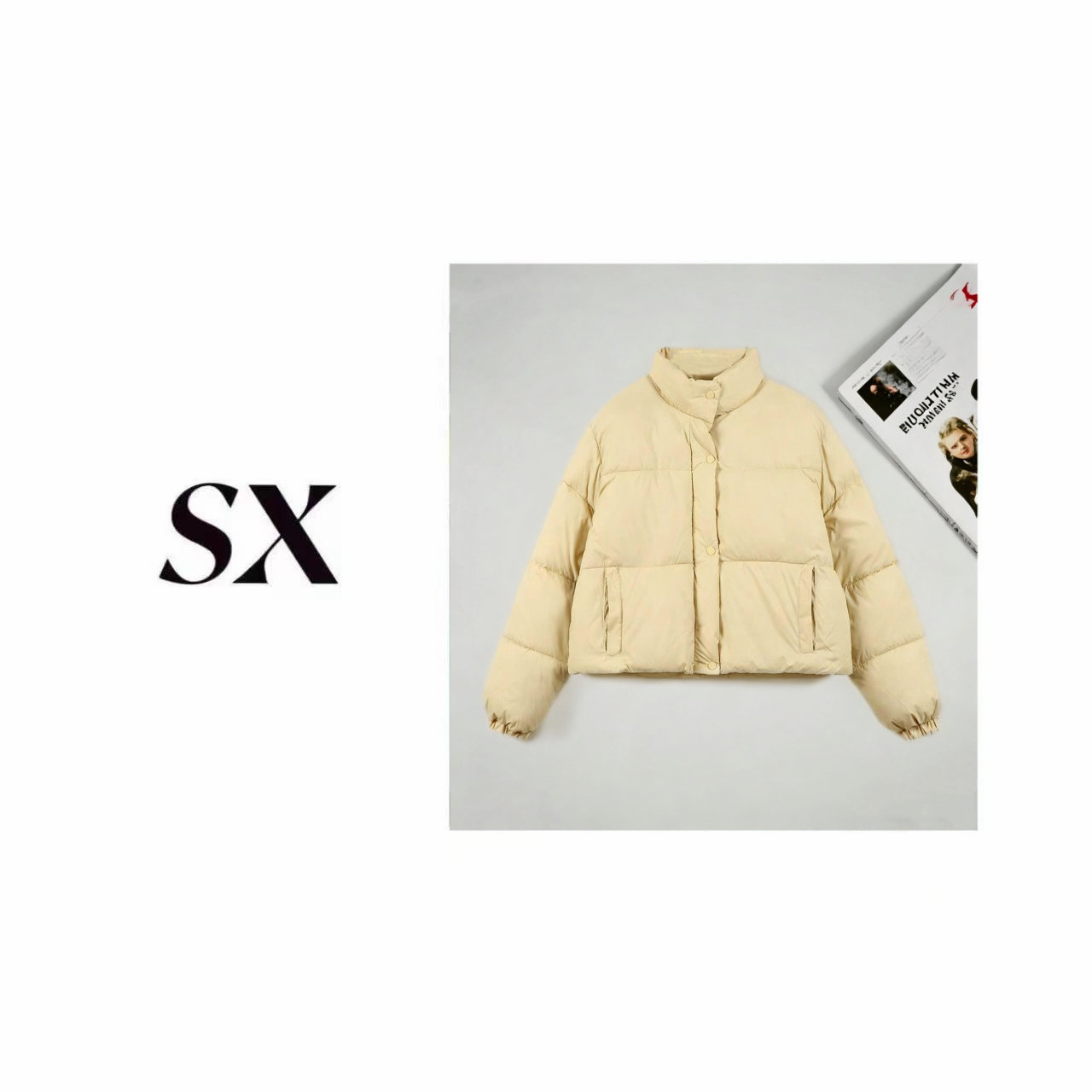 【C607】#SX-简约立领短款面包棉服