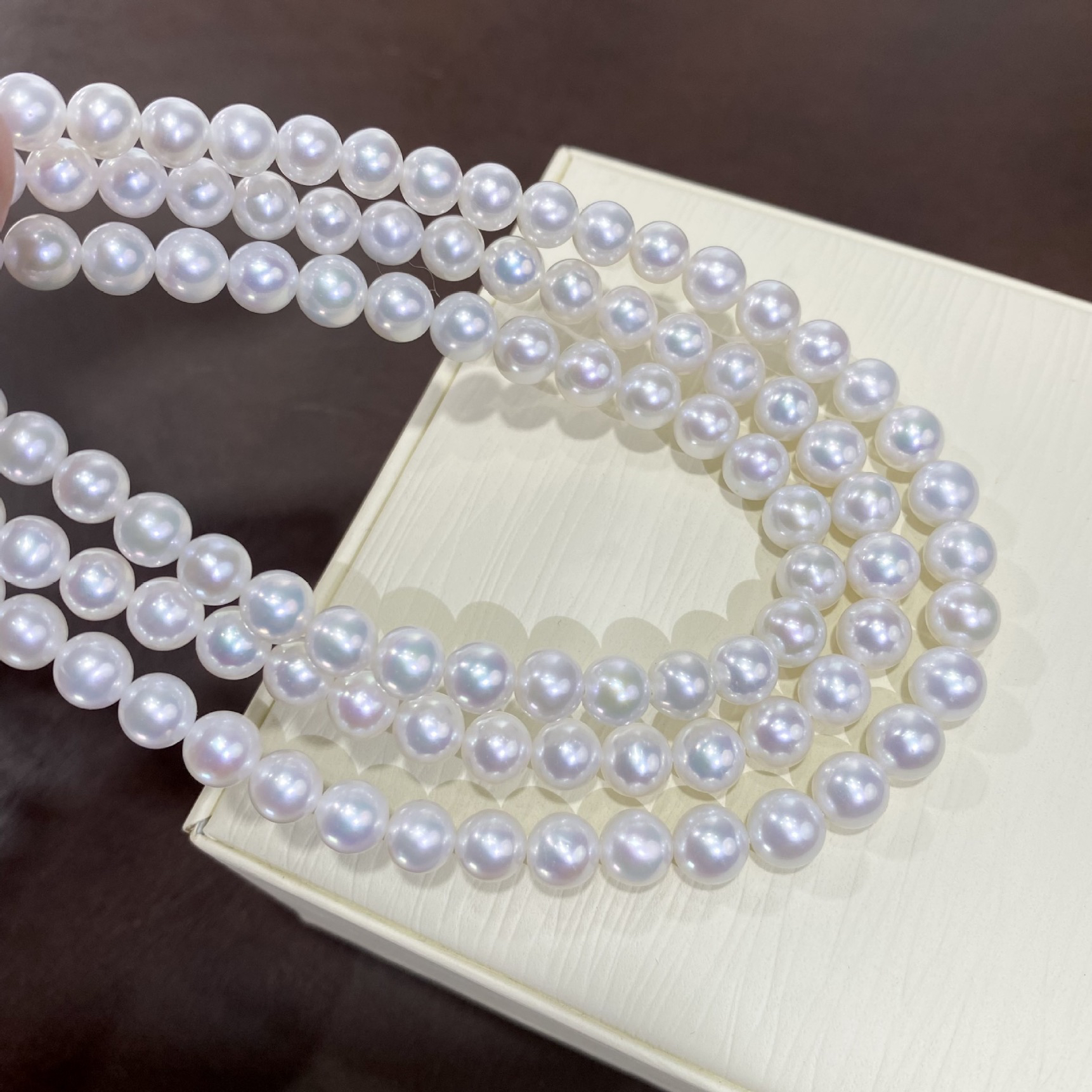 （璞菲珍珠）天然淡水珍珠 8mm 锁骨链毛衣链长款