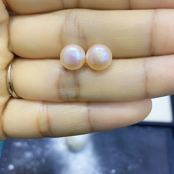 淡水珍珠耳饰银S925镶嵌