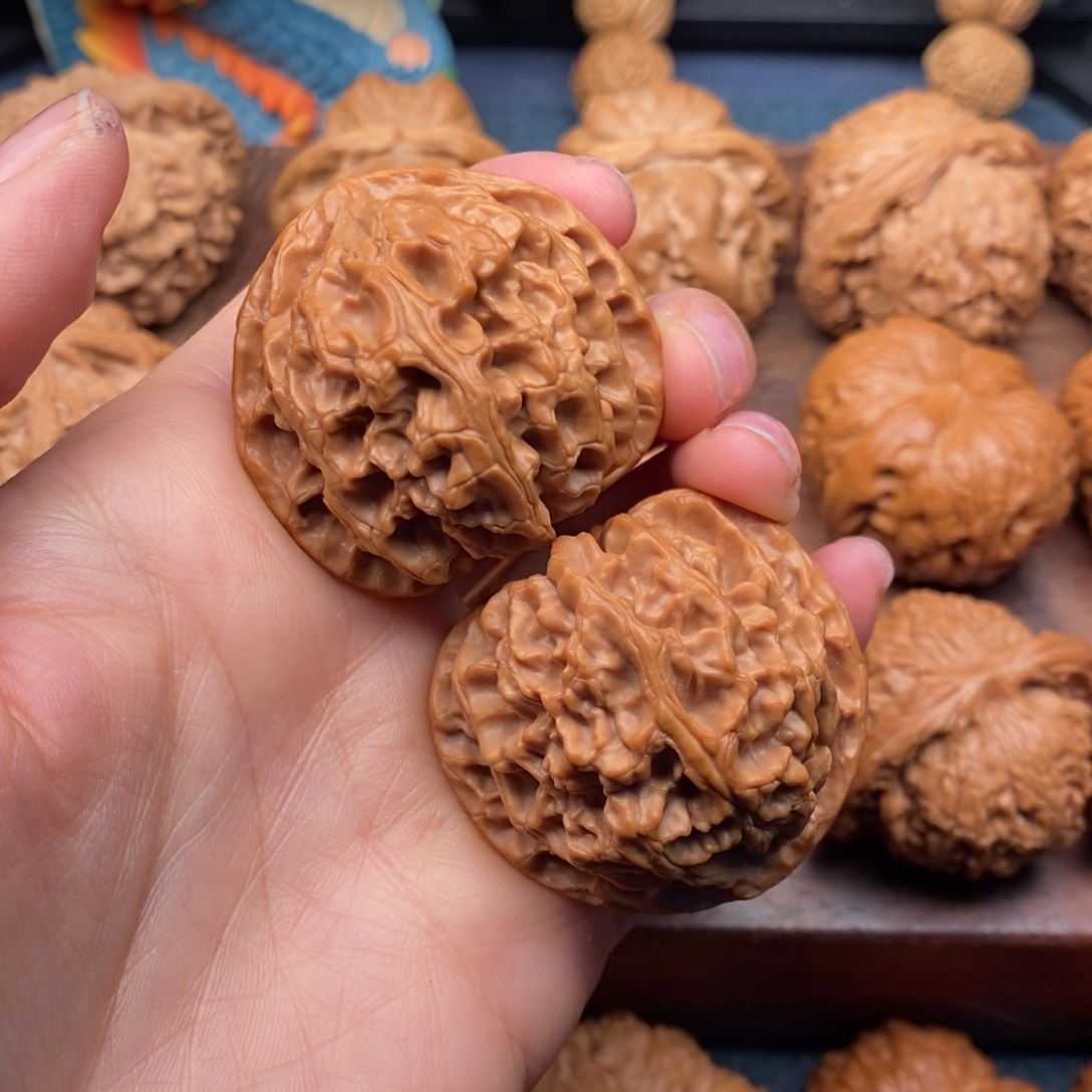 文玩核桃把件40原桩苹果园，精品精配