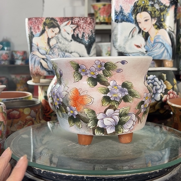 景德镇手绘花盆性价比超高
