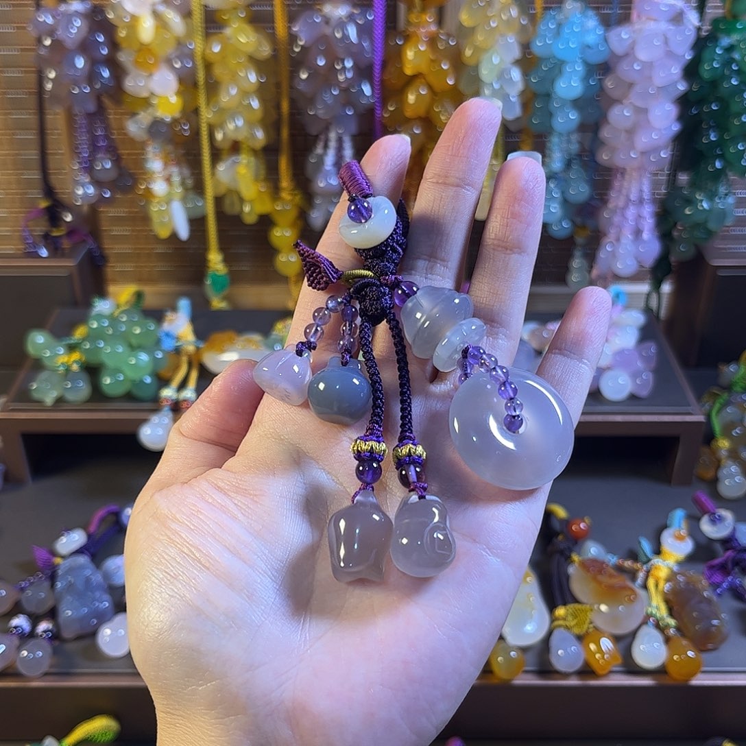 玛瑙/玉髓未镶嵌车挂钥匙扣