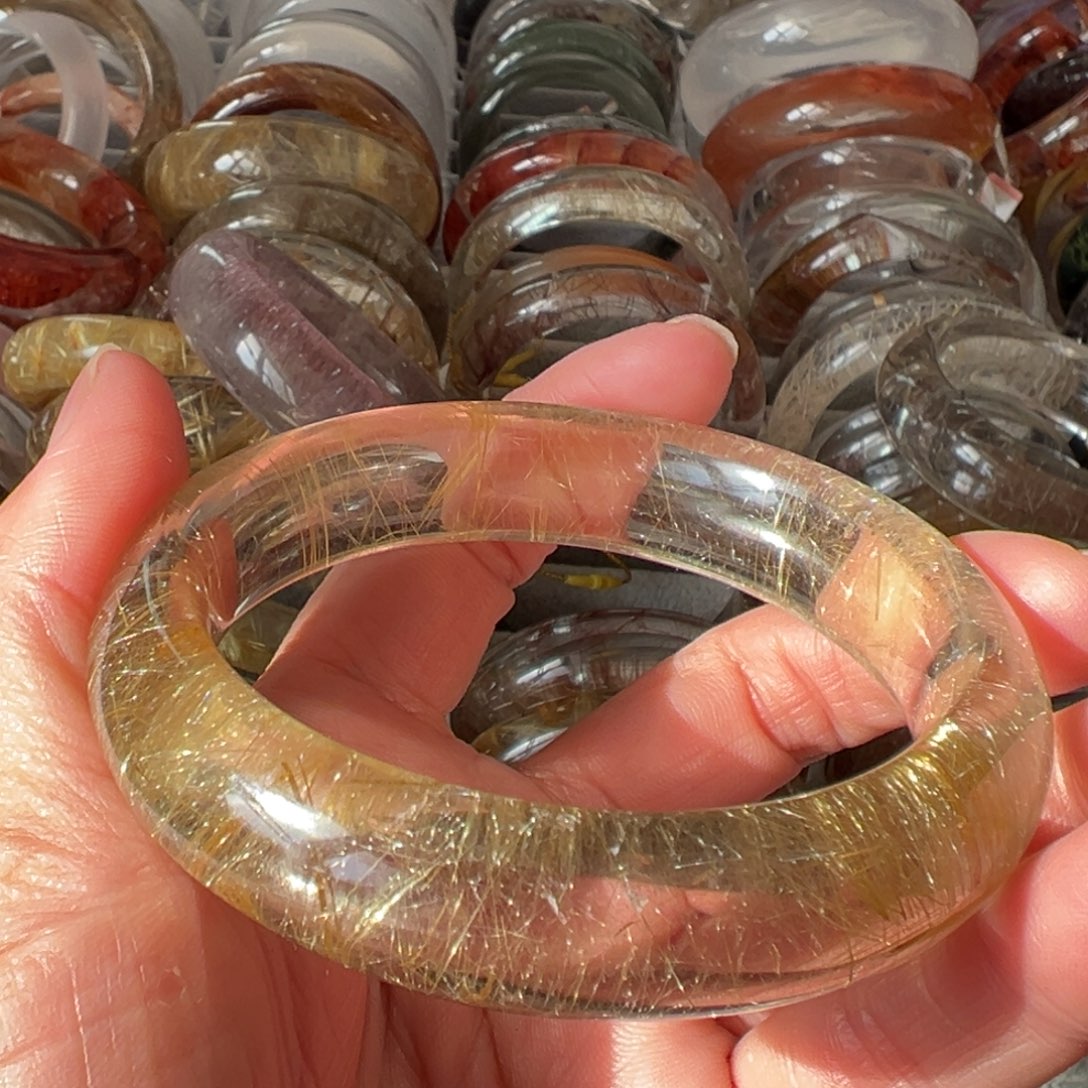 未镶嵌手镯水晶小*子天然金发晶手镯