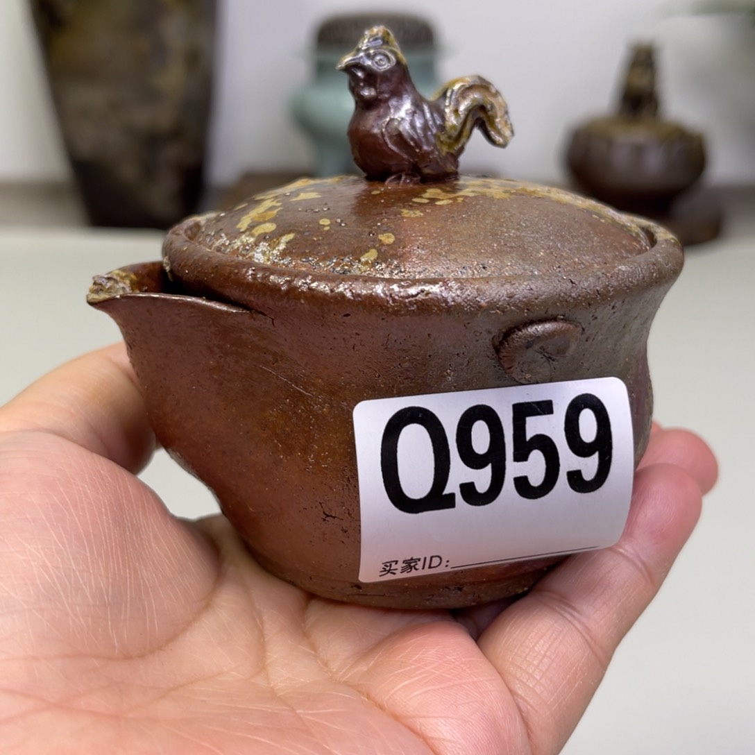 备前烧作品 宝瓶一点飞皮粘窑