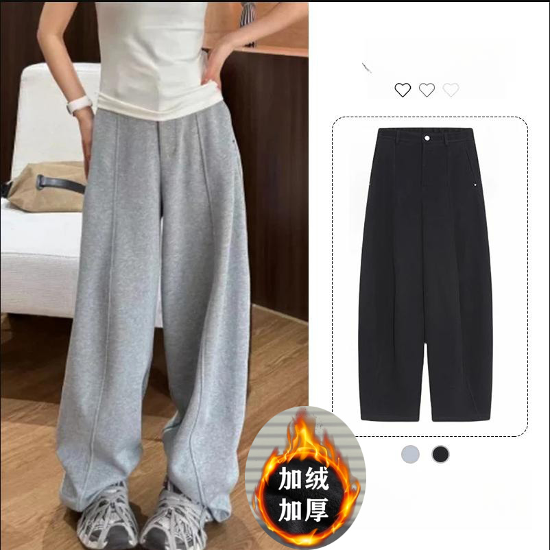 美式裤王秋冬新款宽松阔腿立体剪裁休闲裤设计款显瘦弯刀裤