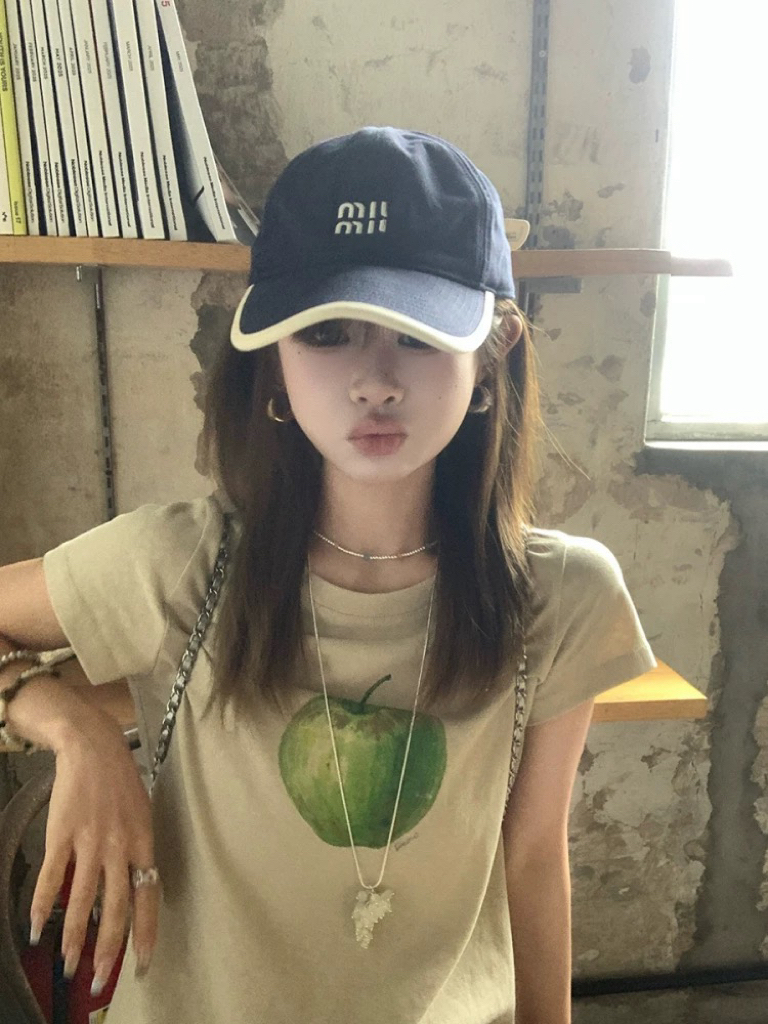 少女缪网球运动派对休闲字母显脸小好版型鸭舌帽棒球帽夏季光芒