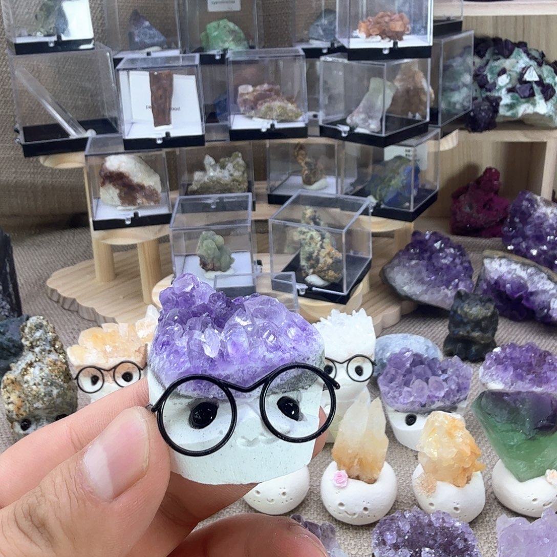 茶***心未镶嵌珠宝半成品紫晶