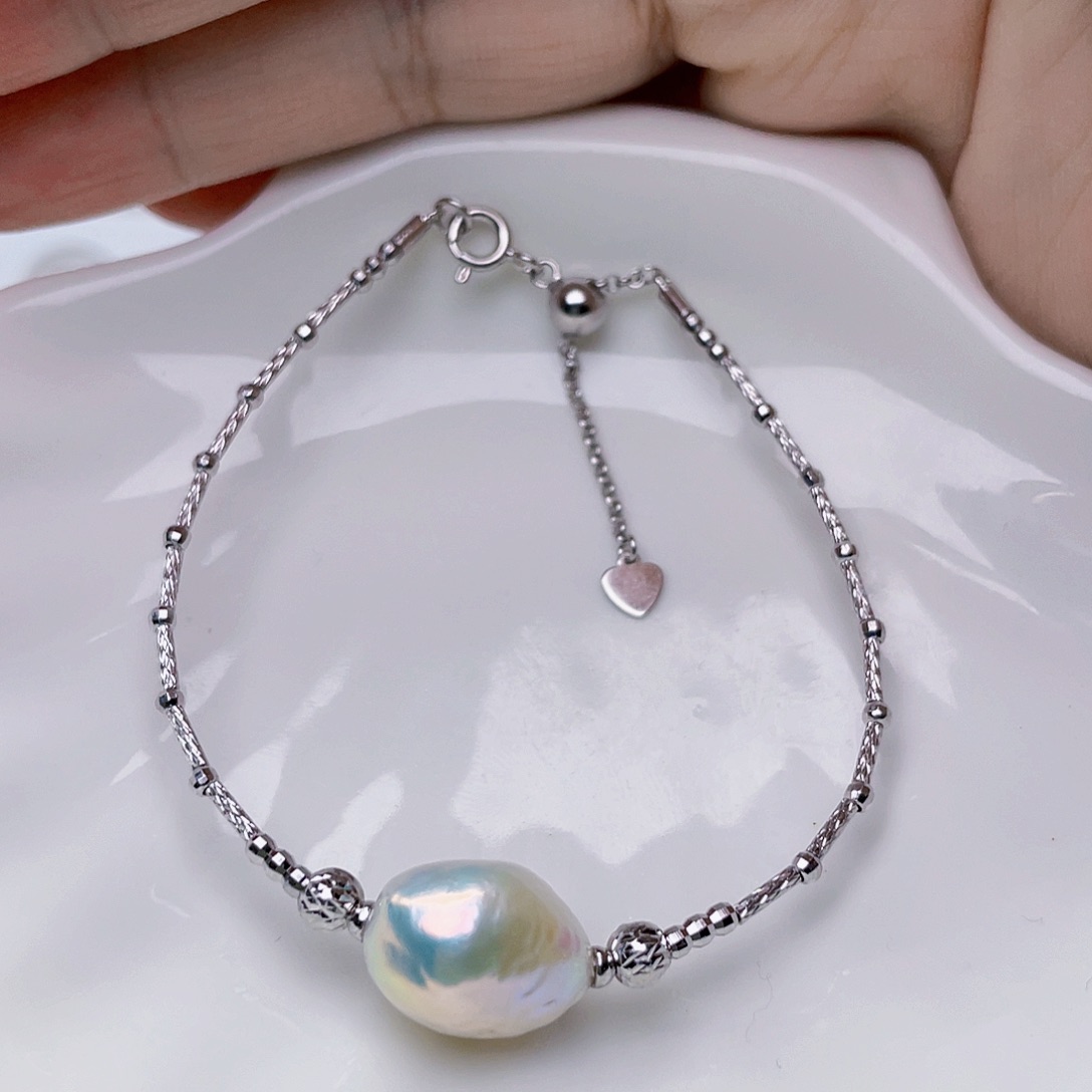 淡水珍珠手链银S925镶嵌