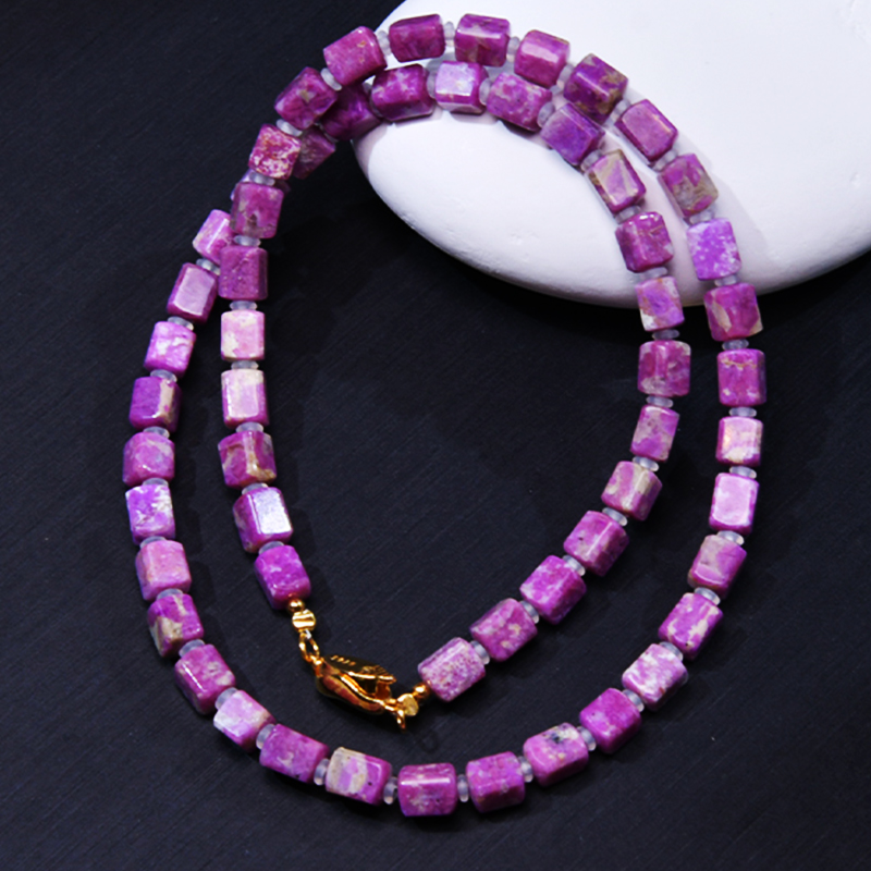 【P01-4 天宫珠宝 南非老料舒俱来樱花粉项链】多样性发其一