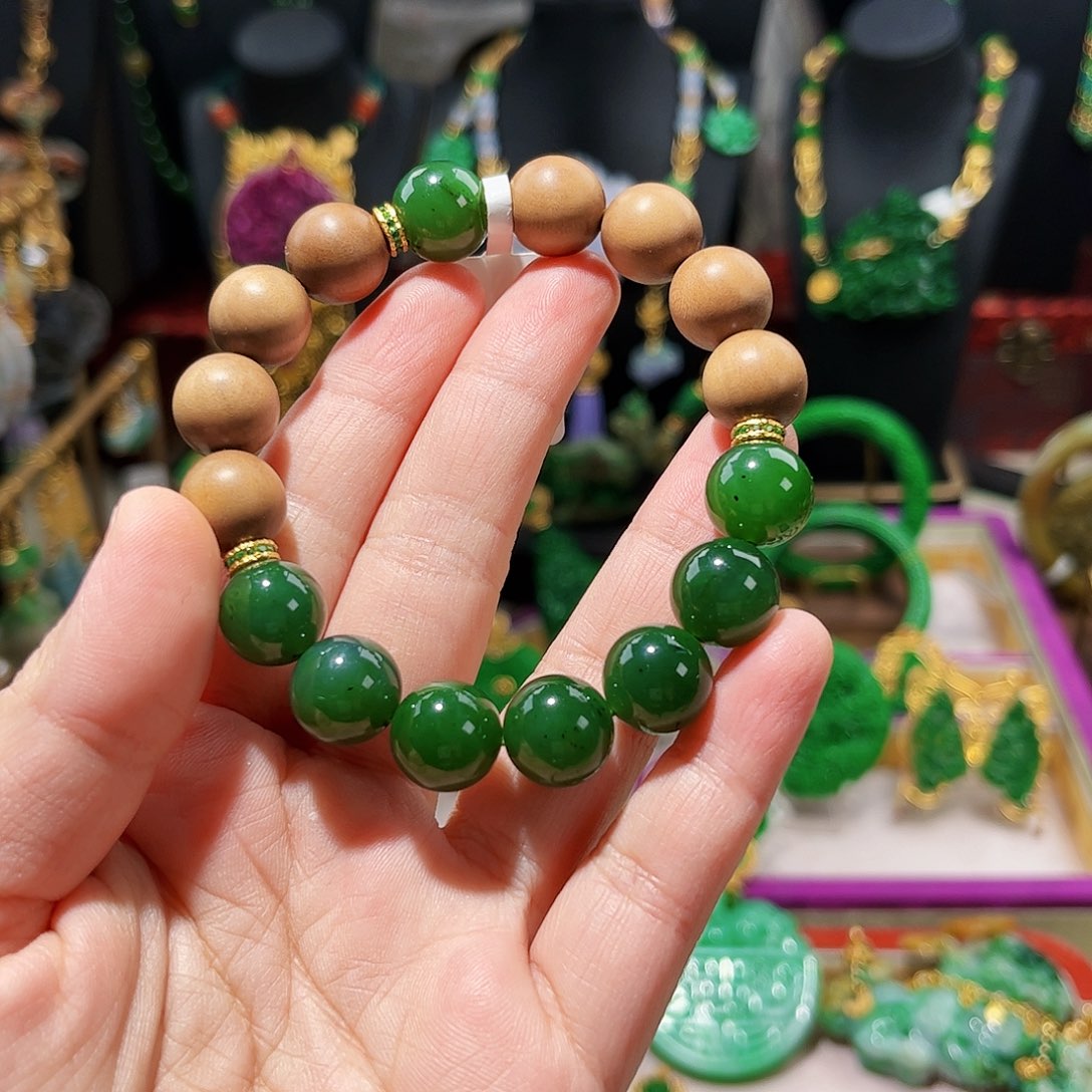 【闪购商品】和田玉（碧玉）手链未镶嵌福利