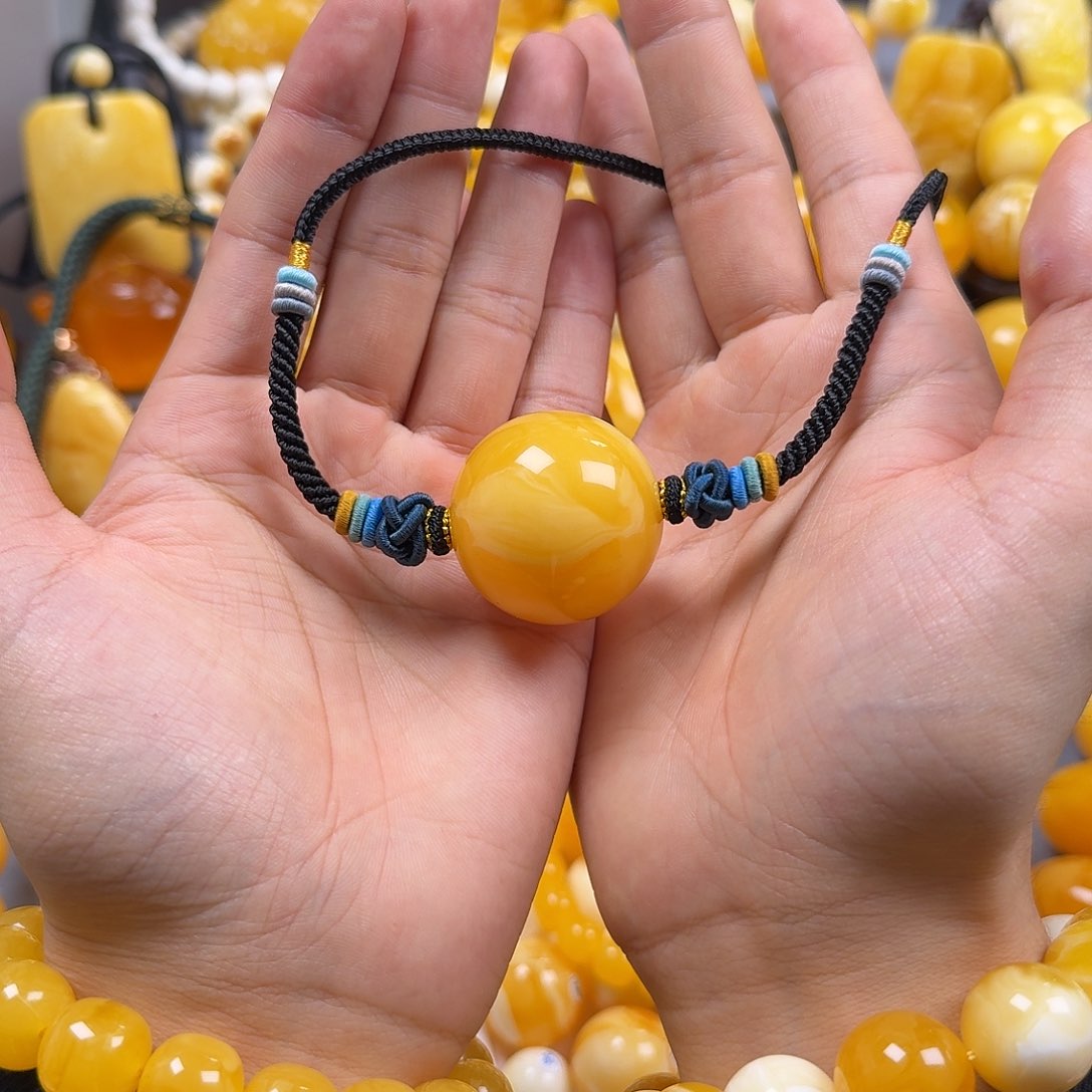 蜜蜡珠宝奇石未镶嵌锁骨33mm