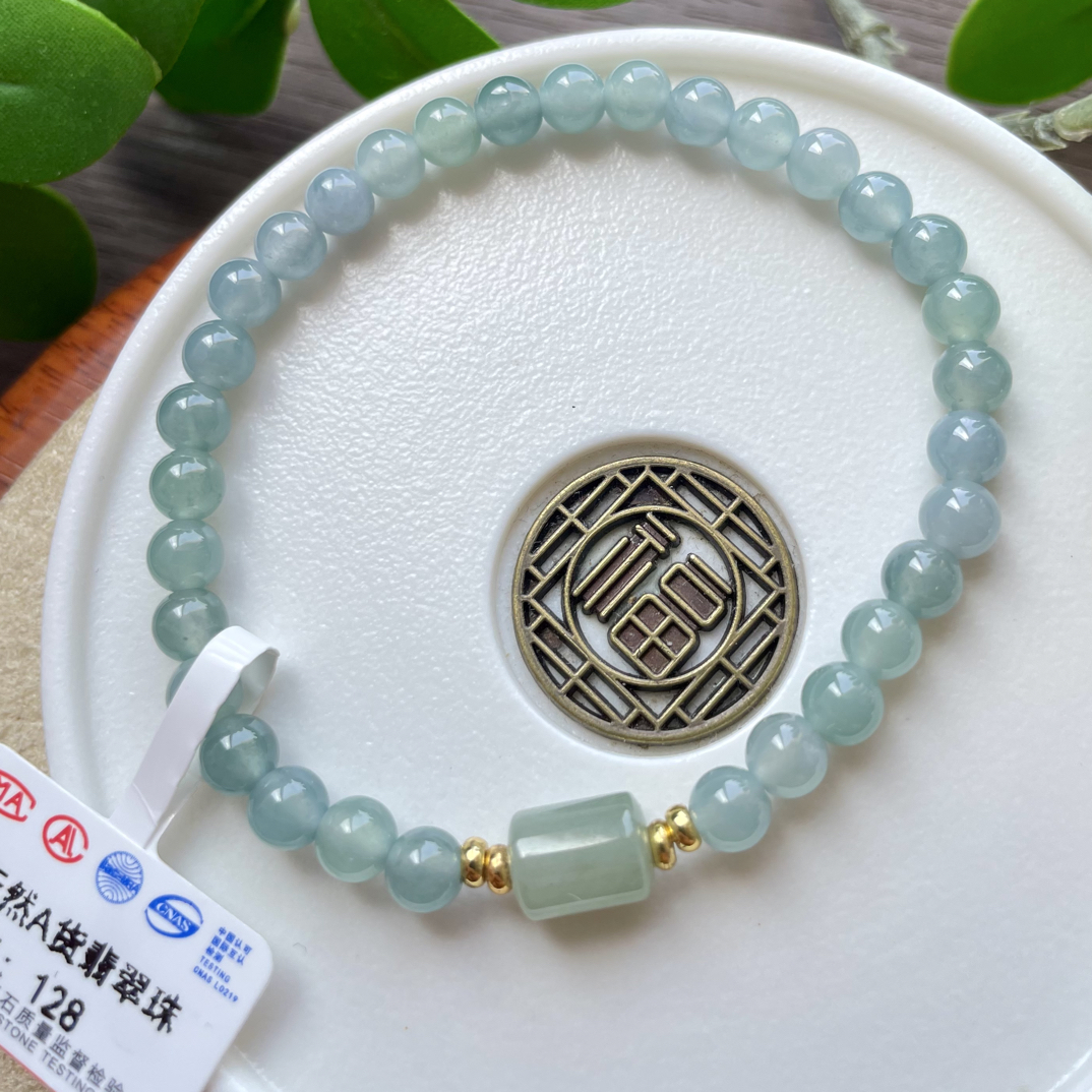 天然翡翠手串卡5.0
