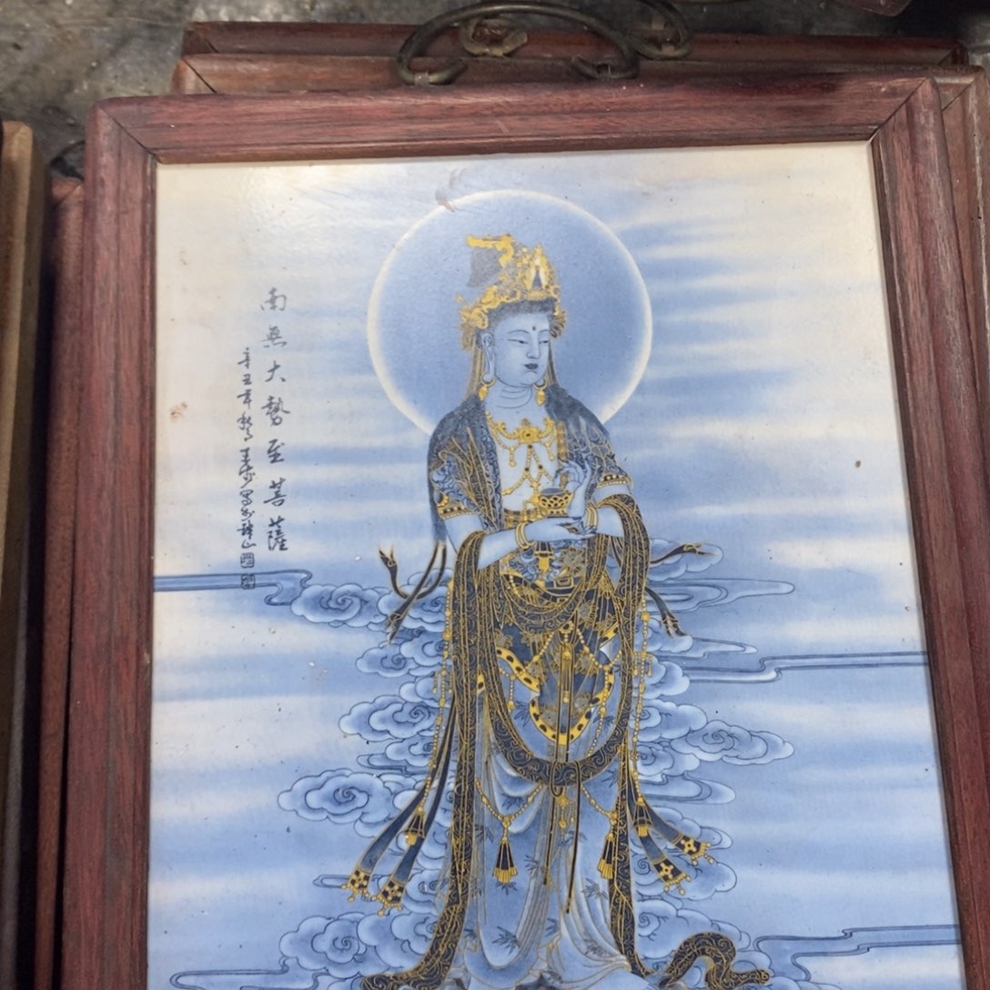 瓷片37*28厘米景德镇瓷板画柴窑烧制