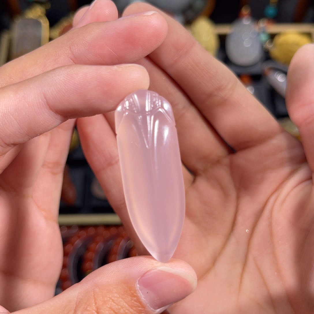 玛瑙/玉髓中洞子八刀蝉42.3*14.8未镶嵌