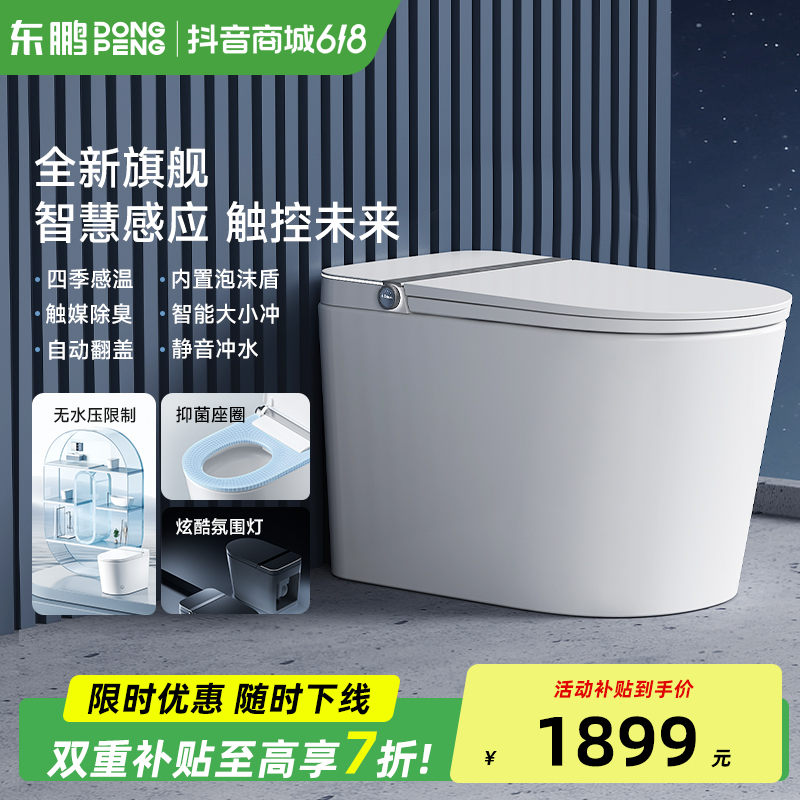 东鹏（DONGPENG）全功能旗舰泡沫除臭电容脚感静音冲水虹吸智能马桶