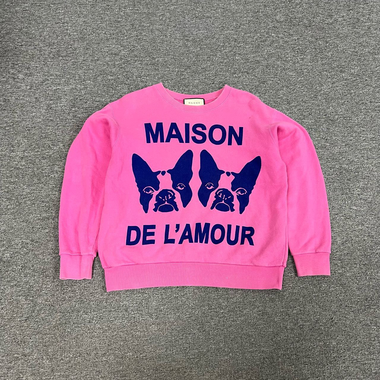 99新 GUCCI/古驰 粉色 小狗 卫衣 xs码
